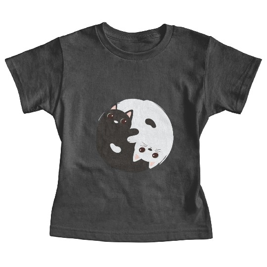 ying yang cat Baby Tees