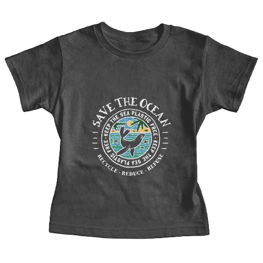 Keep The Sea Plastic Free Seal Save The Ocean Baby Tees