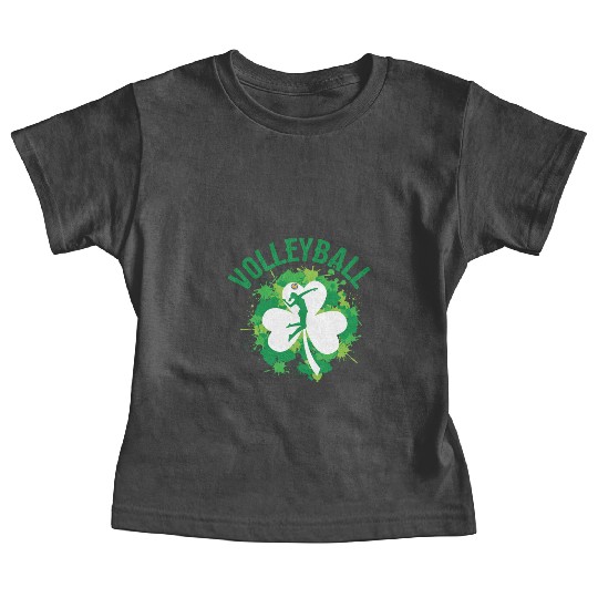 Volleyball Shamrock Irish Sports St Pattys Day Baby Tees