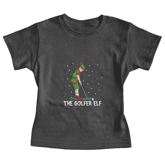 The Golfer Elf Golf Christmas Golfing Baby Tees