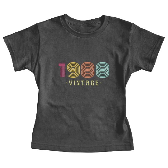 Neon Rainbow Retro Birthday Year Vintage 1988 Baby Tees