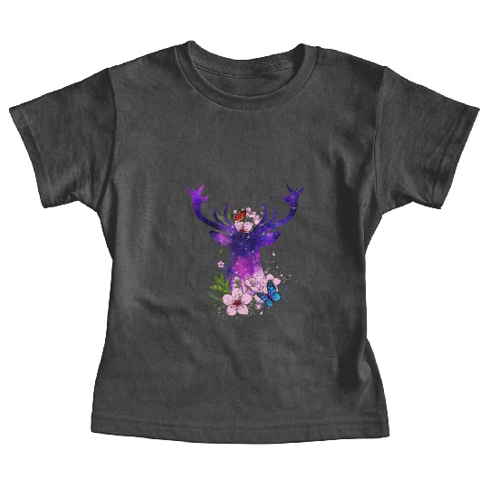 Floral Galaxy Deer Baby Tees