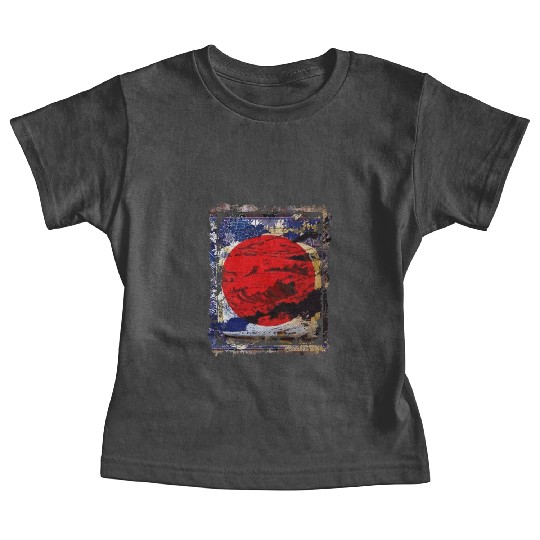 Japan Flag Red Circle Blue Mountain Collage Art 74 Baby Tees