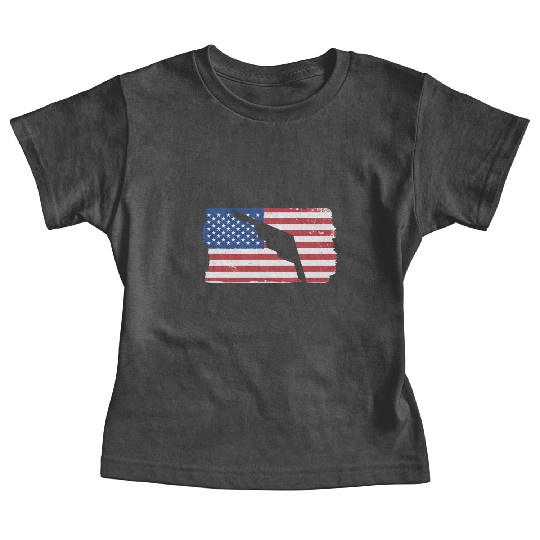 B-2 Stealth Bomber Military Airplane American Flag Baby Tees