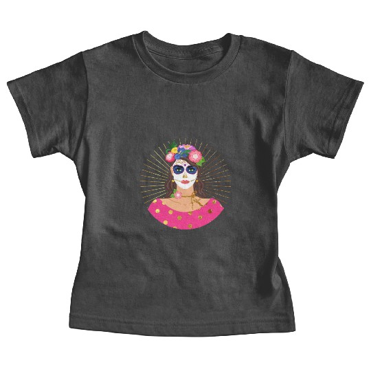 Dia De Los Muertos Baby Tees, Little Girl Sugar Skull