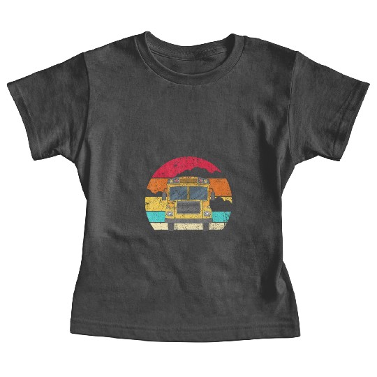 Retro Yellow School Bus for School Bus Driver andj Baby Tees