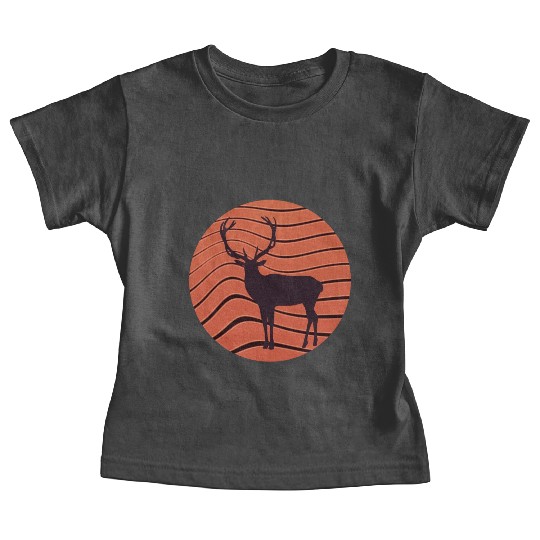 Vintage retro sunset sunrise nature deer funny Baby Tees