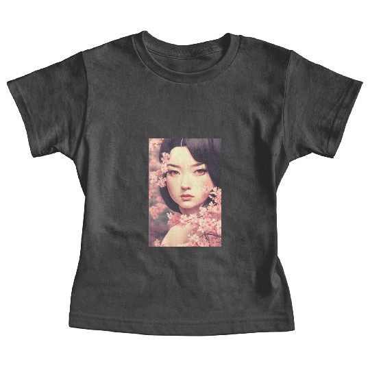 japan girl portrait sakura blossom Japan wall art Baby Tees