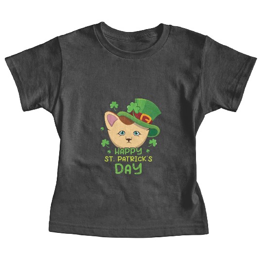 Kawaii Cat Happy Saint Patrick Day Baby Tees