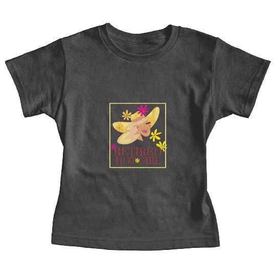 Retired Hot Girl Retro 70s Girl Flower Aesthetic Baby Tees