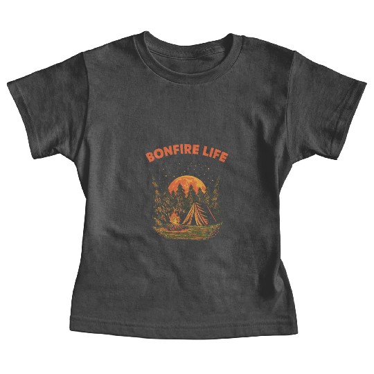Bonfire Life Camping Wildlife Camper Outdoor Natur Baby Tees