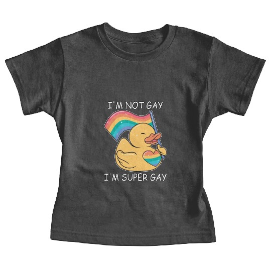 Super Gay Rubber Duck Funny LGBT Gay Pride Rainbow Baby Tees