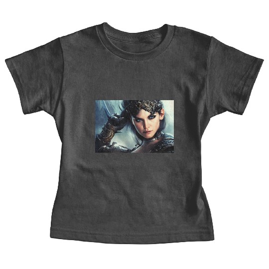 Warrior princess wearing gothic plate fantasy art Baby Tees