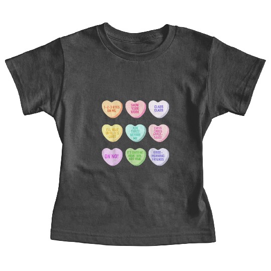 Teacher Valentines Day Conversation Heart School Baby Tees