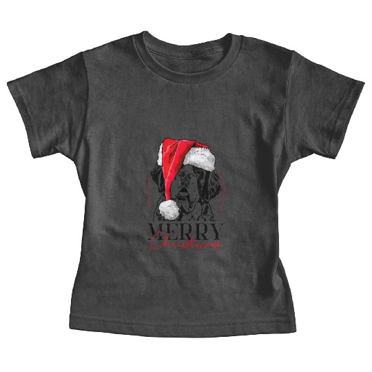 Santa Saint Bernard Dog Christmas Wilsigns Baby Tees