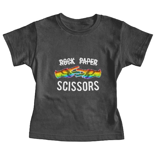 Rock Paper Scissors Lesbian Pride Rainbow LGBT Baby Tees