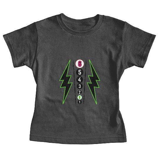 GREEN LIGHTNING BOLT MOTORCYCLE SHIFT PATTERN Baby Tees