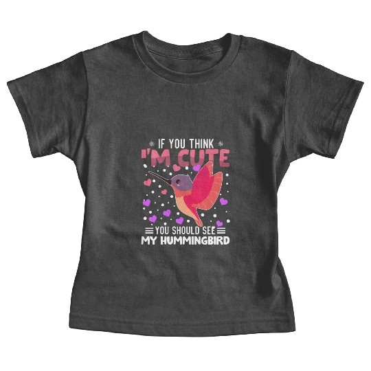 Hummingbird Heart Valentine's Day Animal For Baby Tees