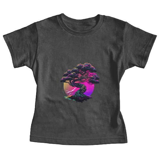 Synthwave Bonsai Tree Baby Tees
