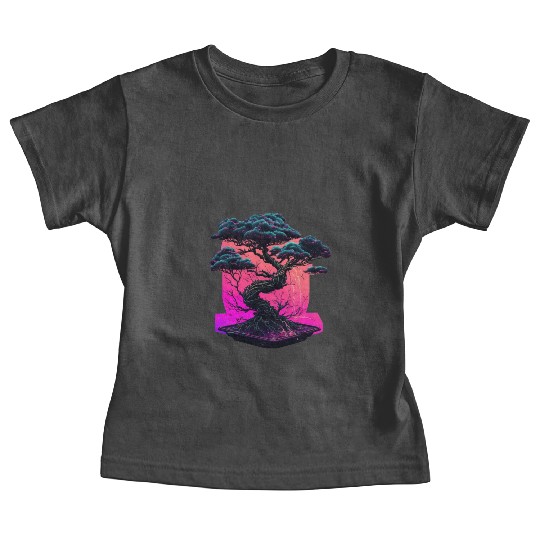 Synthwave Bonsai Tree Baby Tees