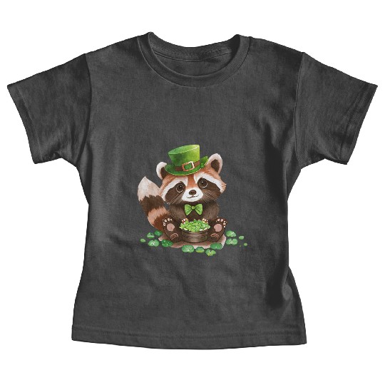 St Patrick's Day Irish Funny Raccoon Saint Patrick Baby Tees