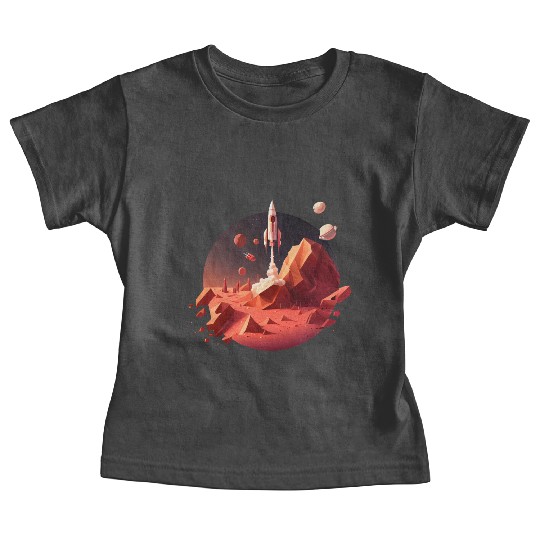 Vintage Space Science Mars Fiction Geek Solar Baby Tees