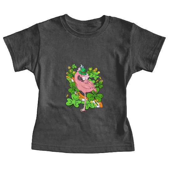 Funny Flamingo St Patricks Day Pink Bird Lover Baby Tees