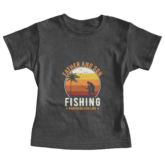 Father and son fishing partners for life Baby Tees