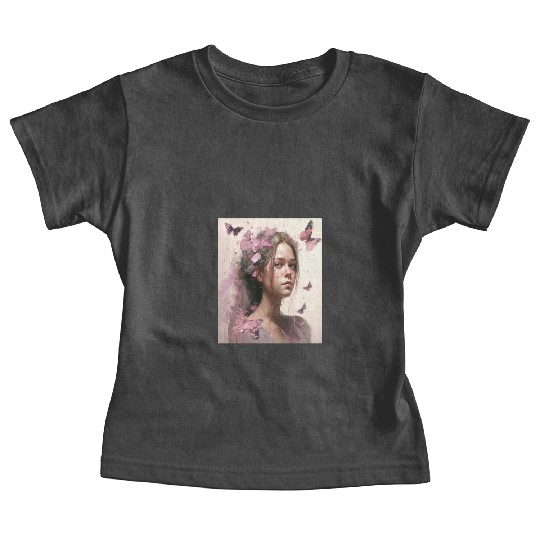 Breast Cancer Survivor Pink Flower Hair Girl Baby Tees
