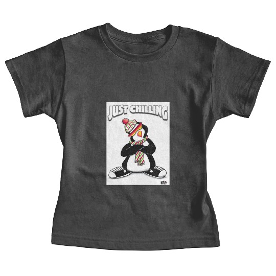 Just Chilling Penguin by Black Sheep Graphix Baby Tees
