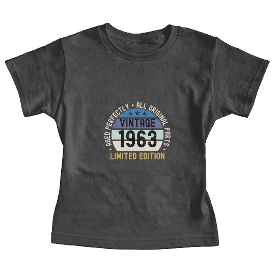 60th Birthday Vintage 1963 Baby Tees