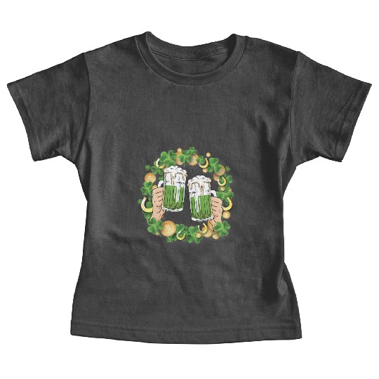St. Patrick's Day Irish Green Beer, Wine Cups Baby Tees