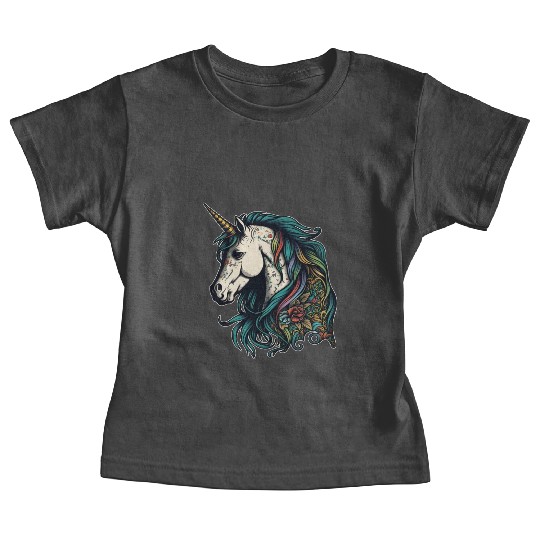 Unicorn elf mythical creature tattoo drawing horse Baby Tees