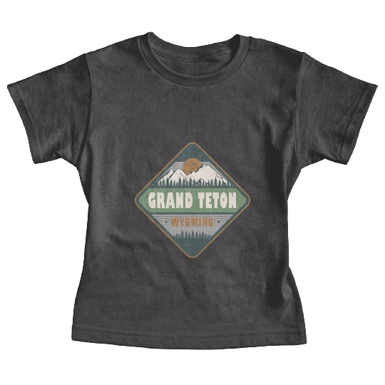 Grand Teton Wyoming US Vintage Hiking Design Baby Tees