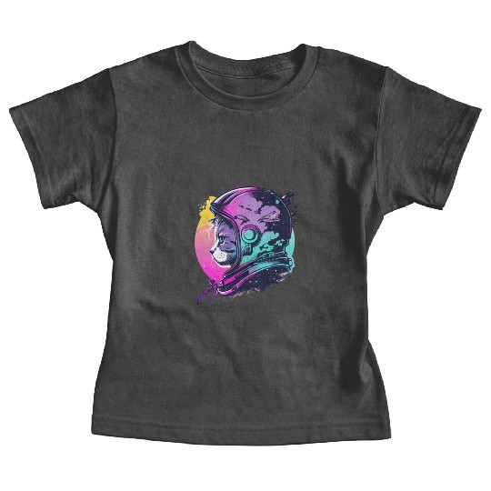 Aesthetic Vaporwave Space Cat 80s 90s Astronaut Baby Tees