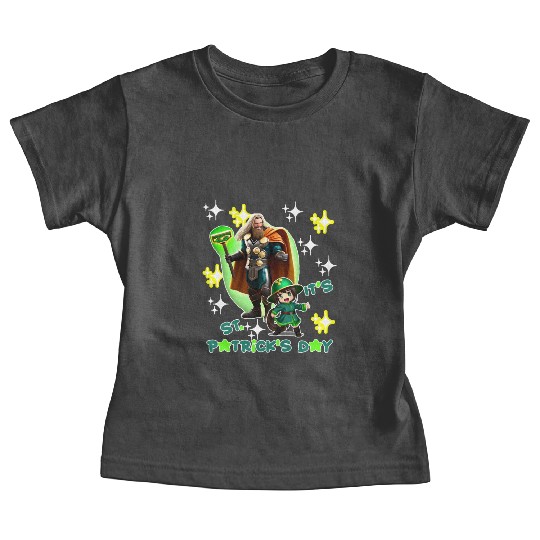Kids St. Patrick's Day Shamrock "Thor, anime" Baby Tees
