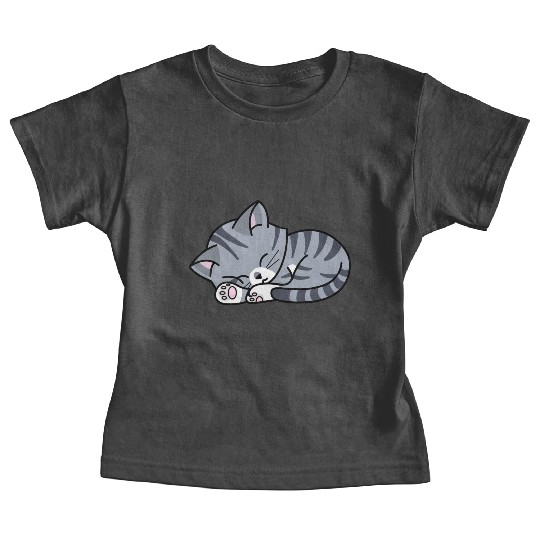 Grey Tabby Sleeping Baby Tees