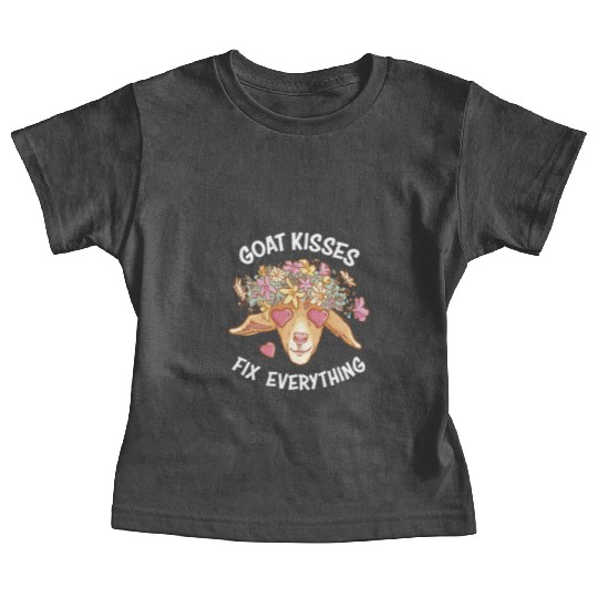 Spreading Love Laughter Goat Kisses Fix Everything Baby Tees