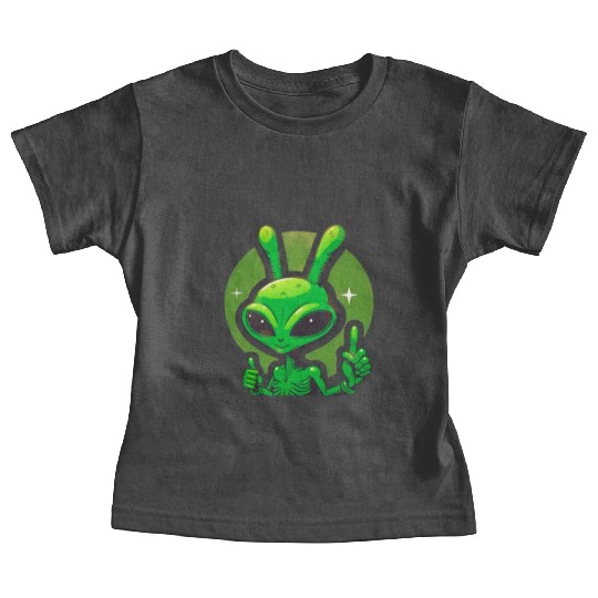 Happy green Alien Baby Tees