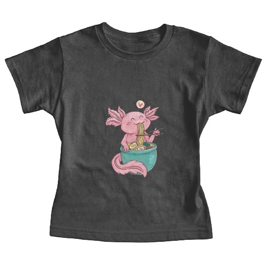 Kawaii Axolotl Eating Ramen Noodles Anime Gift Baby Tees