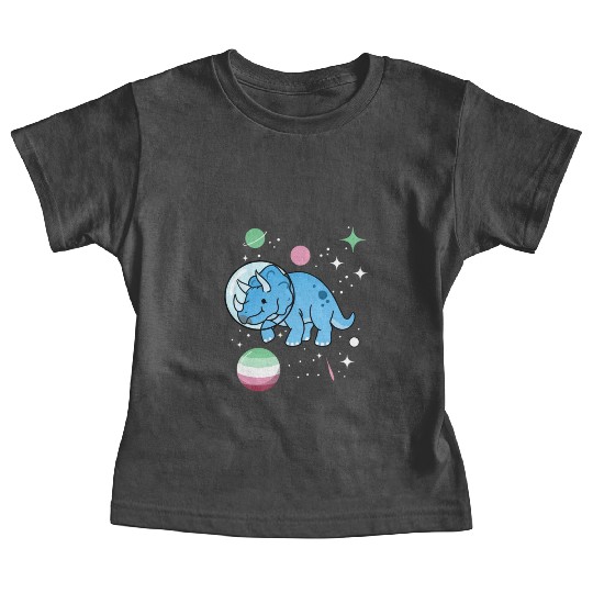Abrosexual Pride Triceratops Astronaut Baby Tees