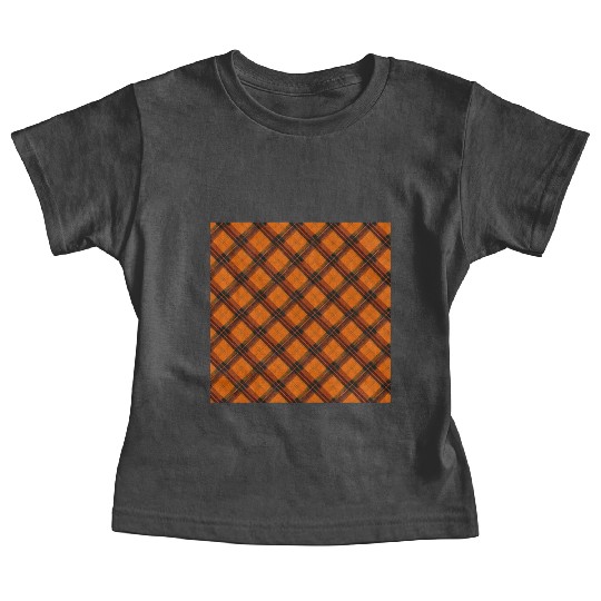 Orange Tartan A Fusion of Energy and Style Baby Tees
