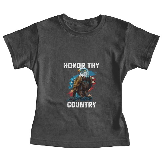 Honor Thy Country American Bald Eagle America USA Baby Tees