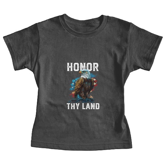 Honor Thy Land American Bald Eagle America USA Baby Tees