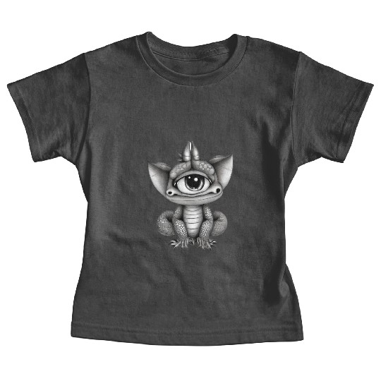 cute adorable one eyed dragon original Baby Tees