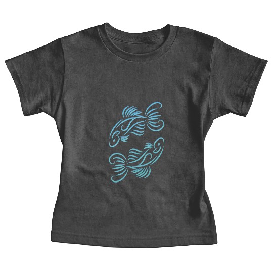 Pisces Zodiac Fish Water Sign Blue Green Baby Tees