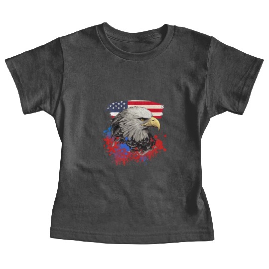 Bald Eagle Patriotic American Bird US Flag Baby Tees