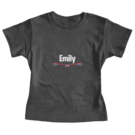 UK Flag Emily England Girl British Birthday Name Baby Tees
