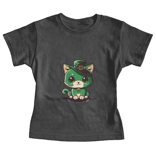 st patricks day - cut cat wearing a hat Baby Tees