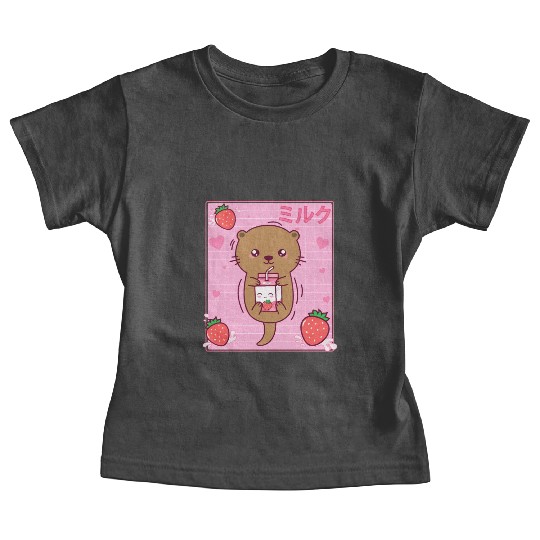 Kawaii Sea Otter Strawberry Milk Shake Otaku Baby Tees